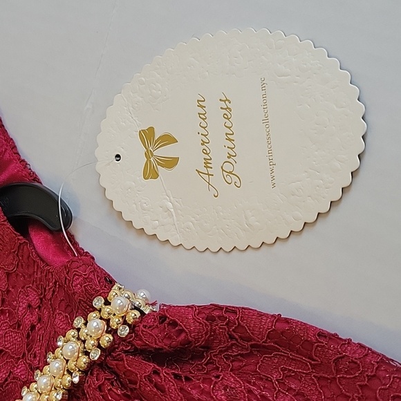 American Princess Deep Red Lace with tulle and shorts - 6M - Picture 13 of 14